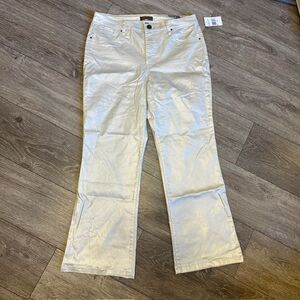 KUT from the Kloth High Rise Kelsey Fab Ab Ankle Flare Silver Jeans Size‎ 14 NWT